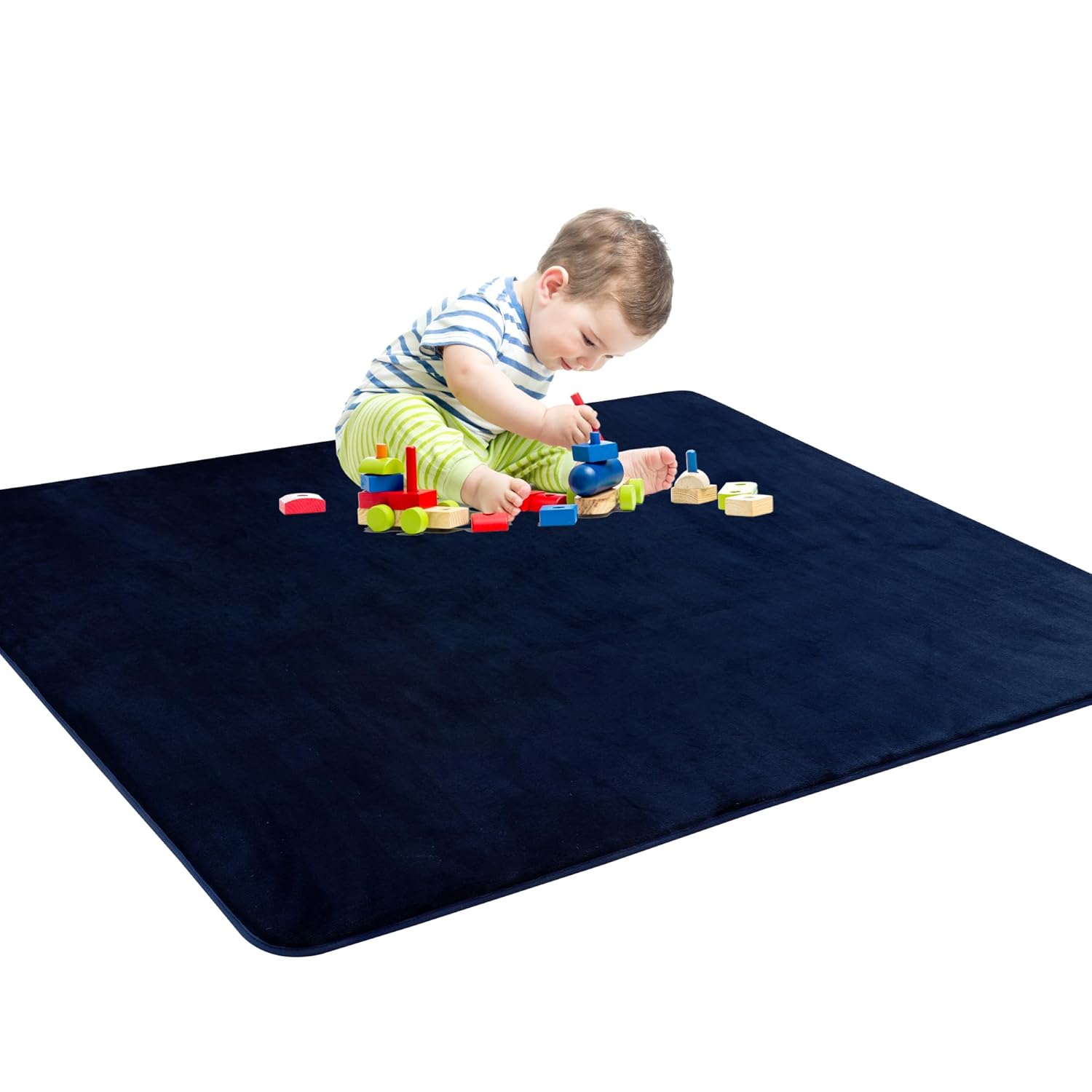 Ultra-Soft Memory Foam Play Mat for Kids - Navy Blue