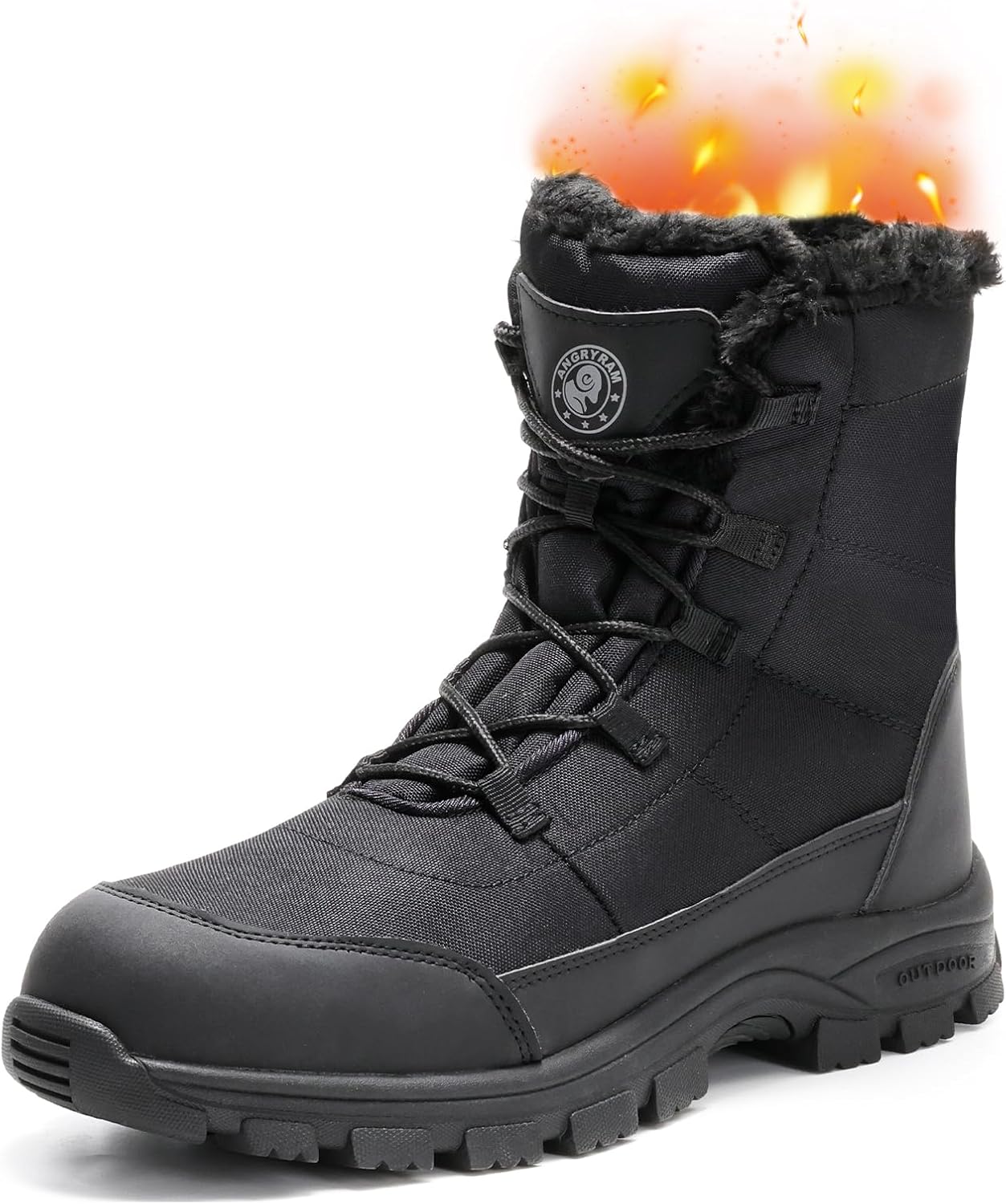 ANGRYRAM Winter Steel Toe Boots for Men - Comfortable & Safe
