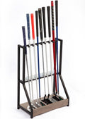 Golf Putter Holder for 9 Clubs & 9 Balls - Rustic Modern Floor Stand