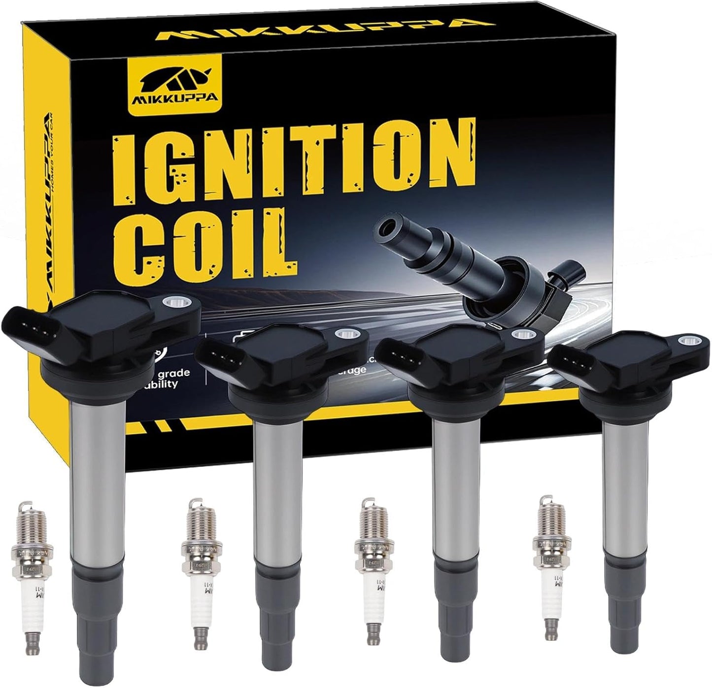 MIKKUPPA Ignition Coil Pack and Spark Plugs for Toyota Vehicles