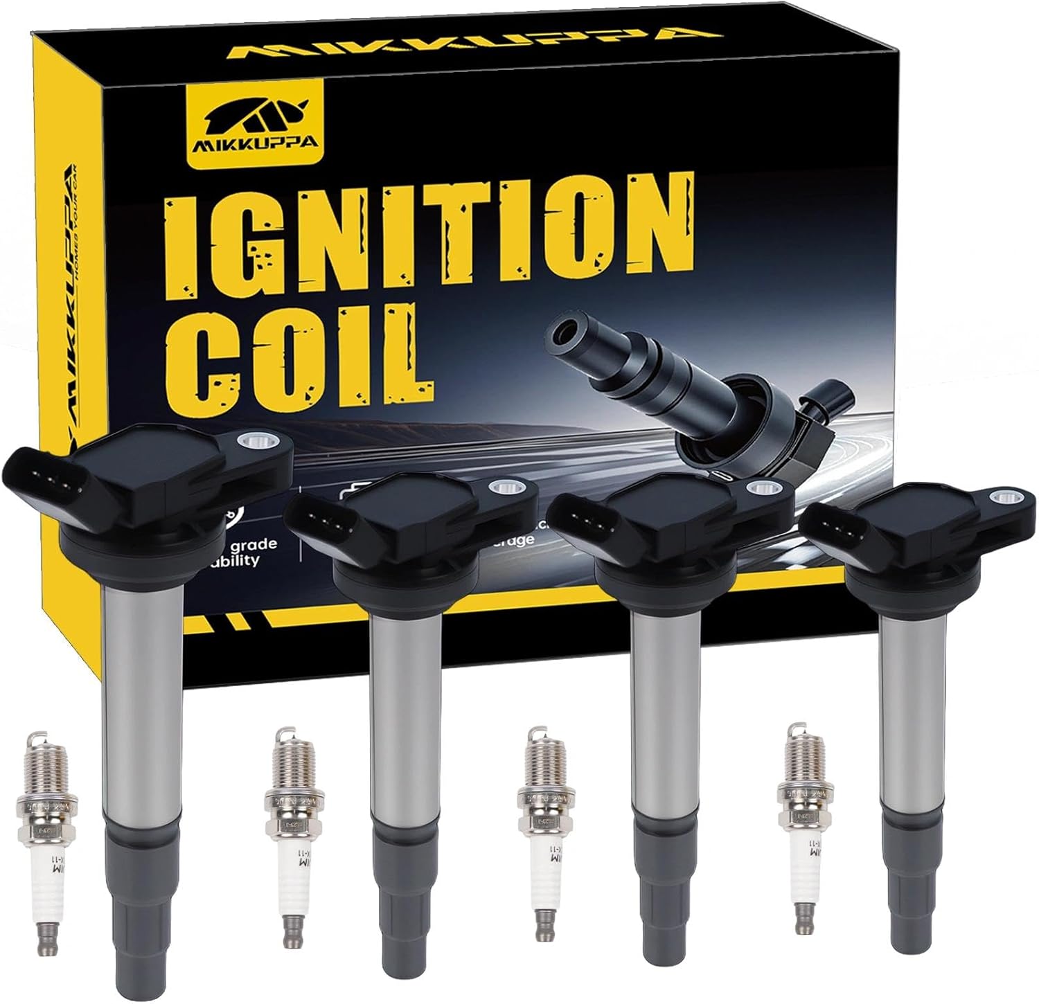 MIKKUPPA Ignition Coil Pack and Spark Plugs for Toyota Vehicles
