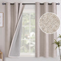 YoungsTex Linen Blackout Curtains 48 in Length - Room Darkening Panels