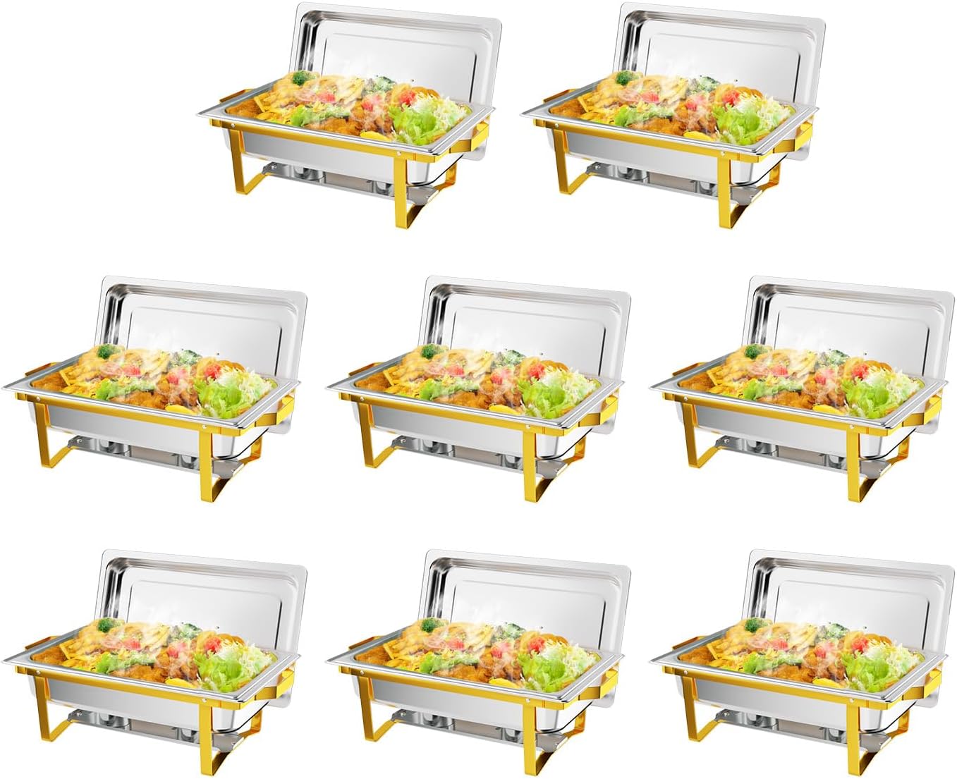 ROVSUN Chafing Dishes for Buffet Set - Elegant Gold & Silver