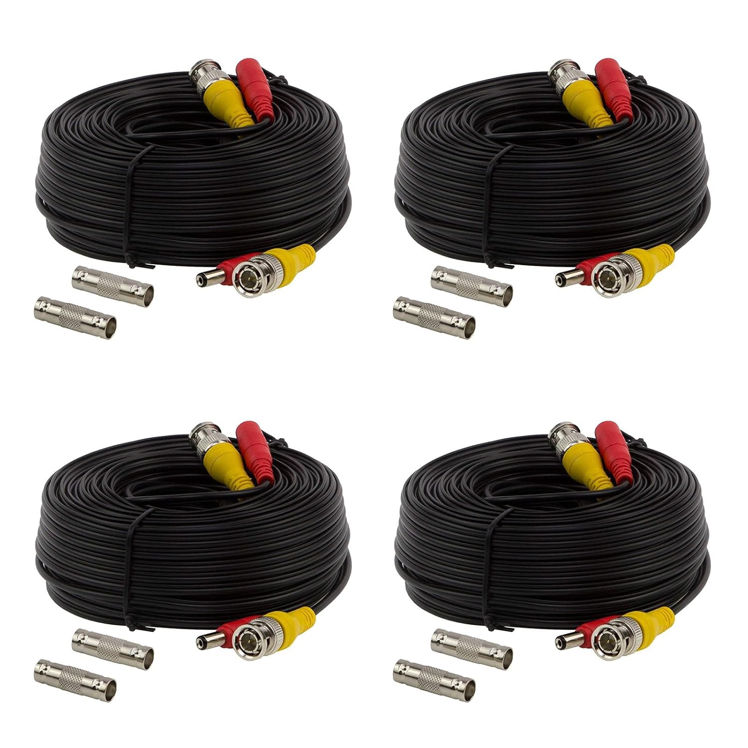 4 Pack 60Ft Surveillance Camera Cables for Security Systems