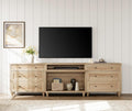 Wampat Oak TV Stand for 75/80/85/90 in TVs - Large Console with 6