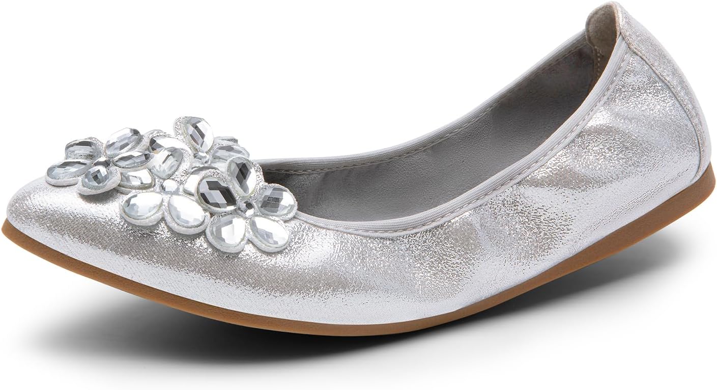 DREAM PAIRS Ballet Flats: Sparkly Pointed Toe Comfort for Women