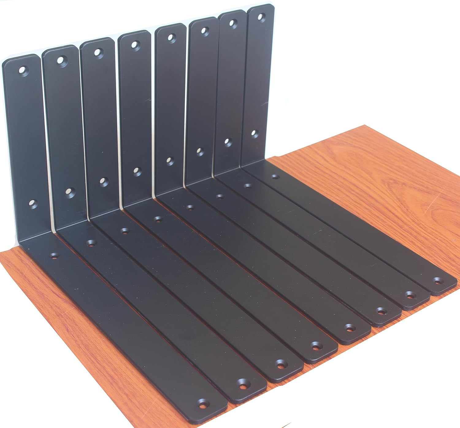 Heavy Duty Black L Shelf Brackets for Home and Office Use