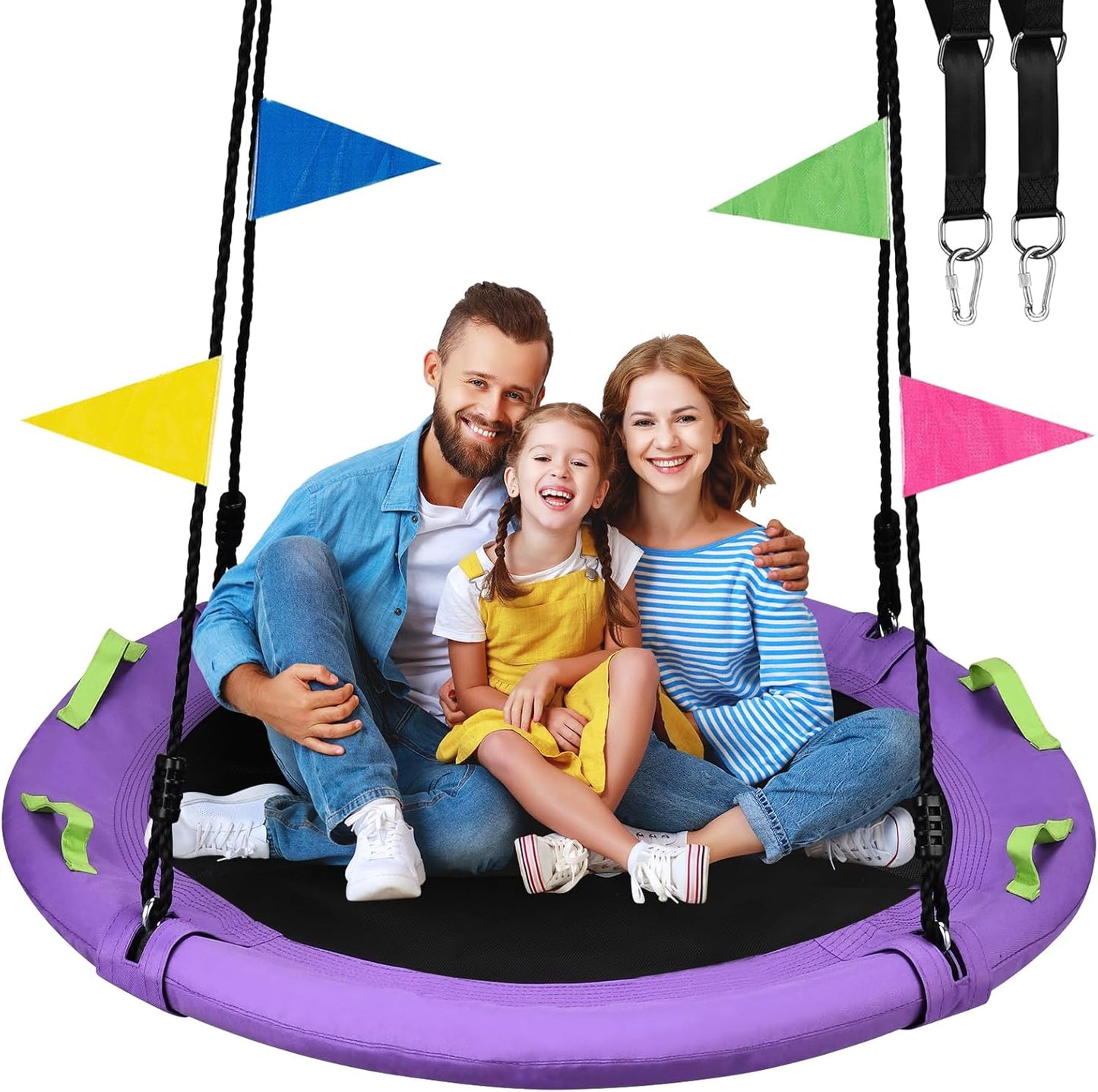 48 Inch Tree Swing for Family Fun, 900lbs Capacity, Purple