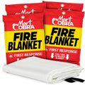 Fire Blankets for Home and Kitchen - 4 Pack Emergency Safety