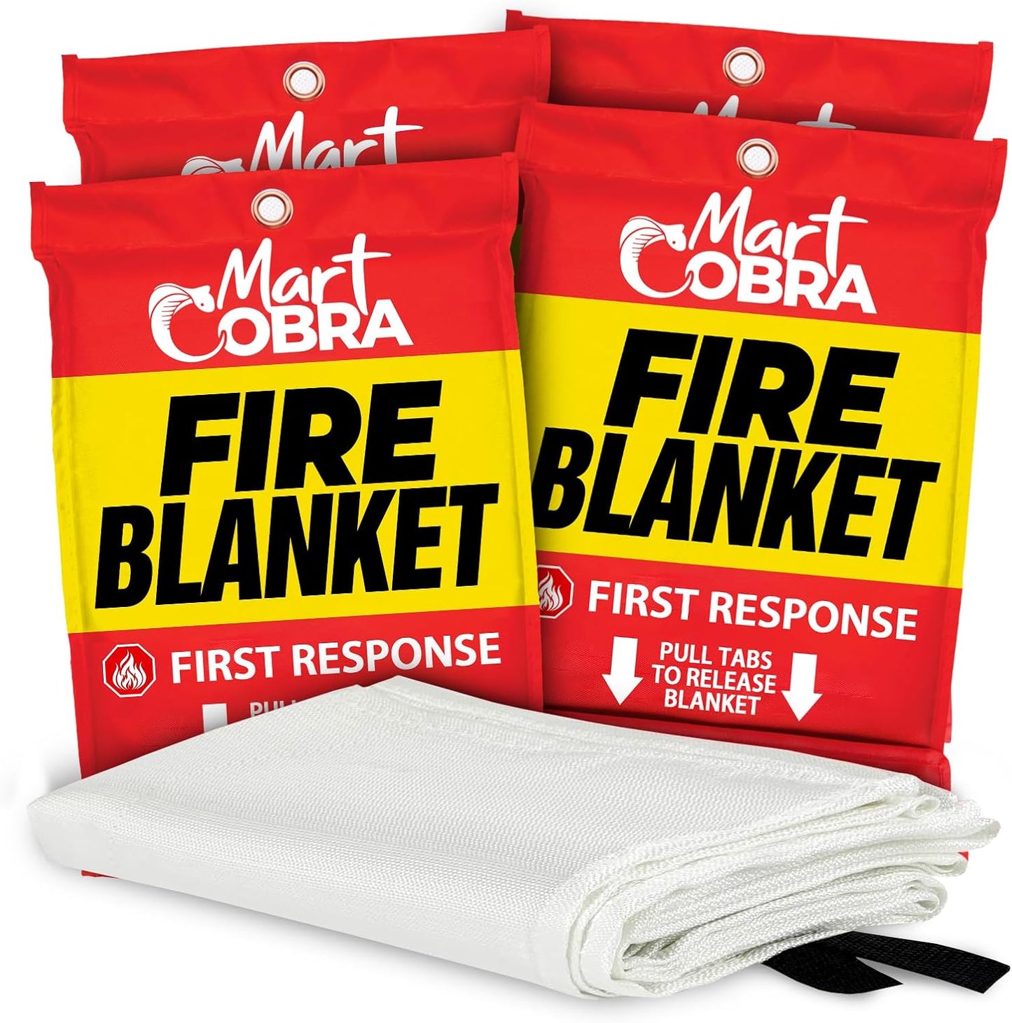 Emergency Fire Blanket for Home Safety - 4 Pack Fireproof Cloth