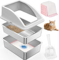 Stainless Steel Litter Box for Pine Pellet Non Clumping Litter - XXL