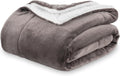 Sherpa Fleece Blanket 90 in x 90 in - Warm Reversible Loftmink