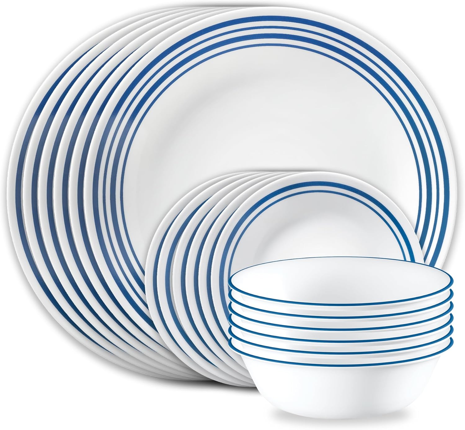 Corelle Vitrelle 18 Piece Dinnerware Set for 6, Durable Design