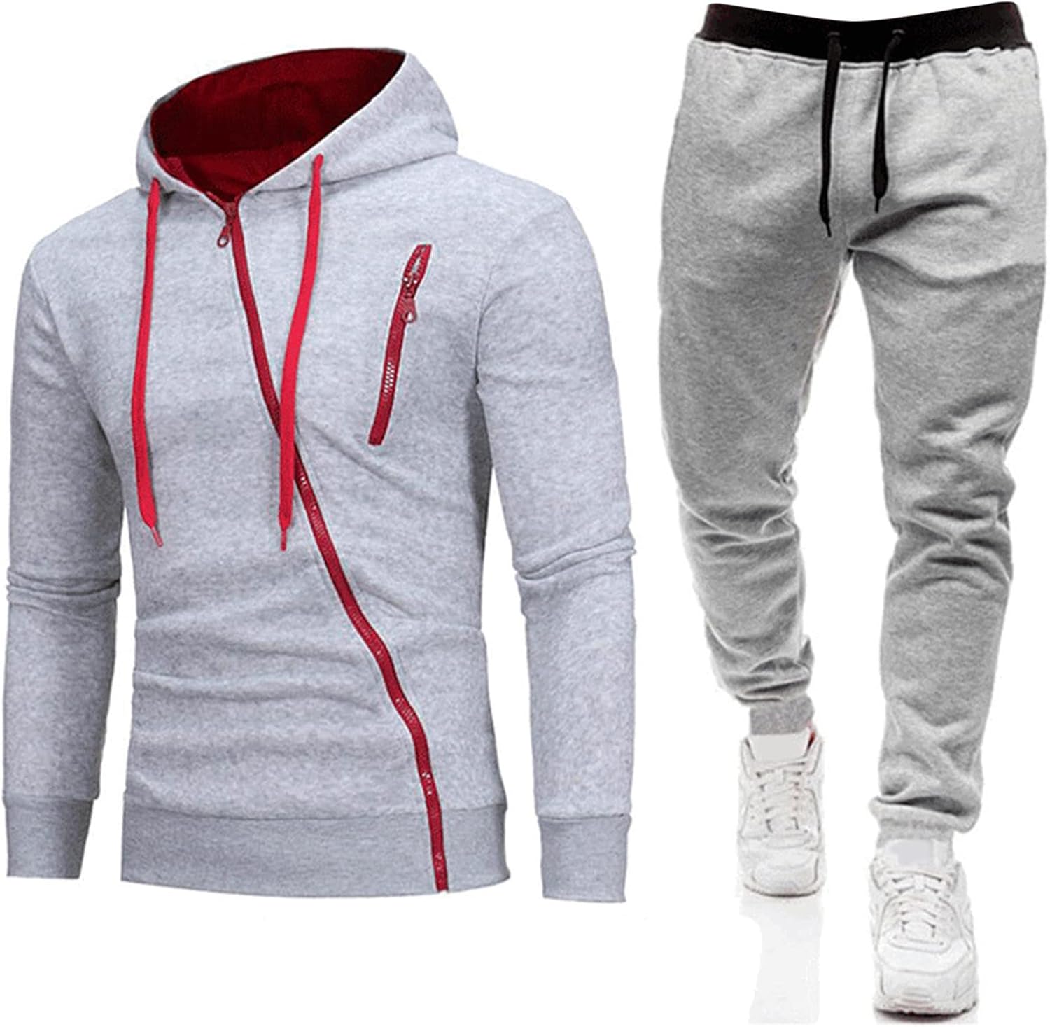 Color Block Hooded Sweatsuit Set - Stylish Men's Fashion