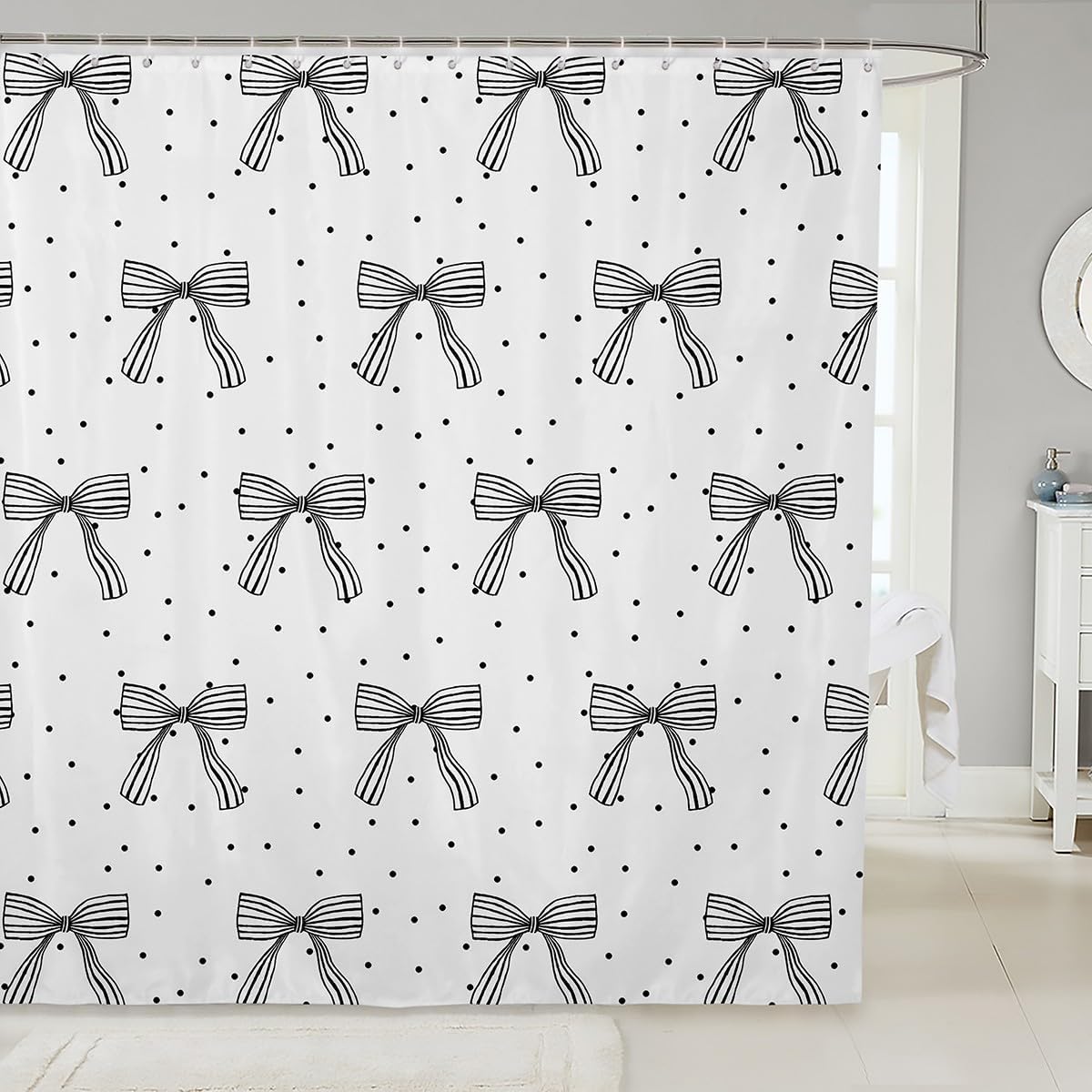 Manfei Cute Bowtie Shower Curtains - Girlish Charm! 