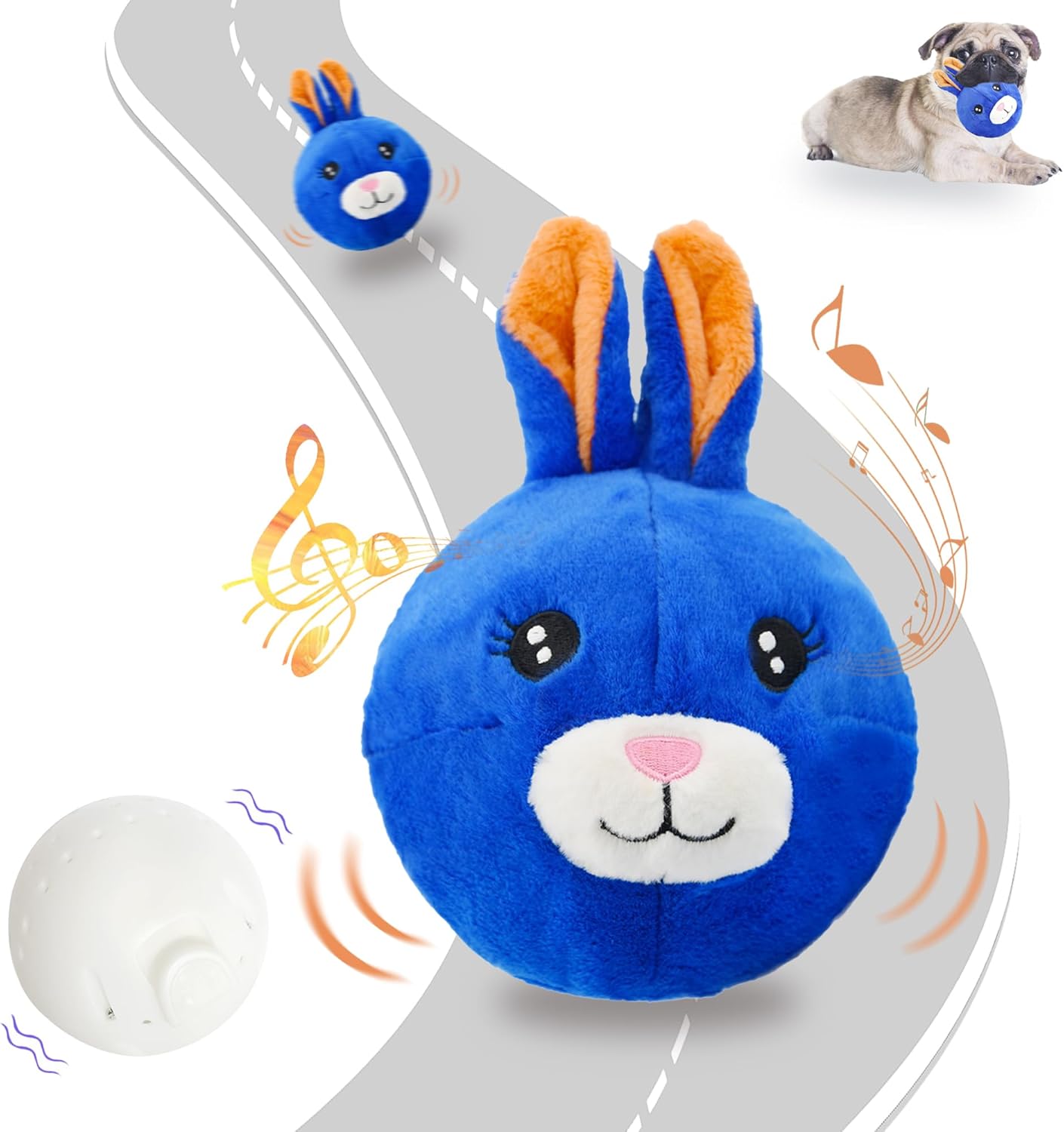 Interactive Bunny Dog Toy with Talking Ball