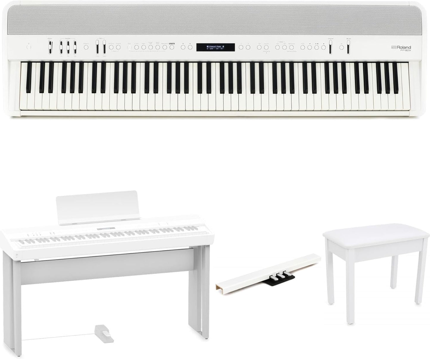 Premium White Roland FP-90X Digital Piano Bundle