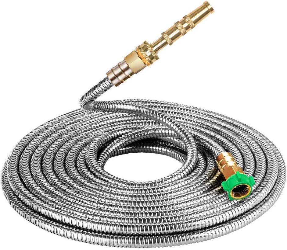 304 Stainless Steel Metal Garden Hose Extension 100 Ft Flexible