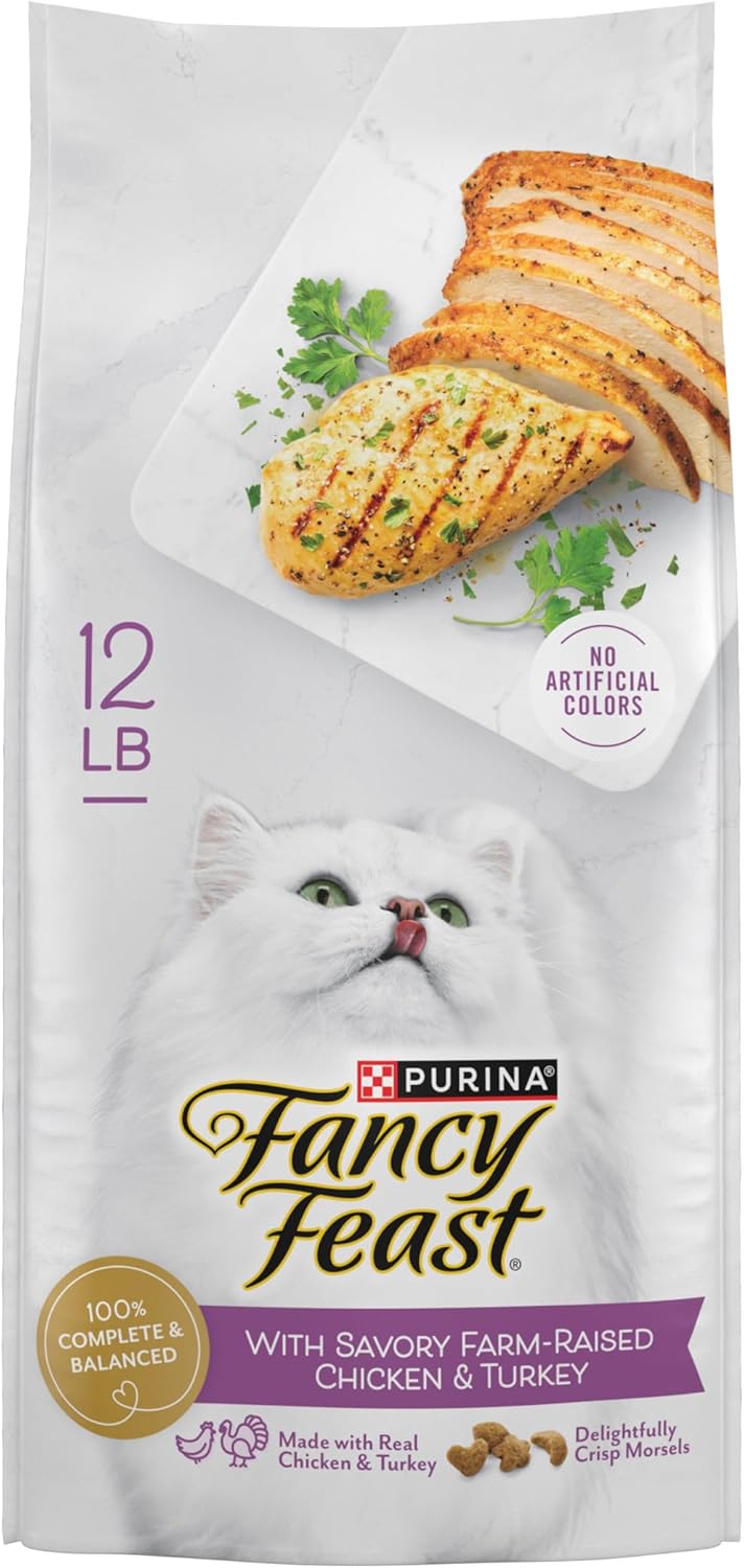 Purina Fancy Feast Dry Cat Food with Savory Chicken and Turkey