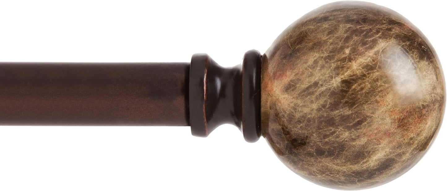 Kenney 36-66 Adjustable Curtain Rod: Stylish Brown Finish