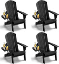 Adirondack Chair Set of 4 Folding Outdoor Chairs - Weather Resistant