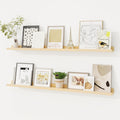 Picture Ledge Shelf 40 in Solid Pine Wood Set of 2 - Unfinished