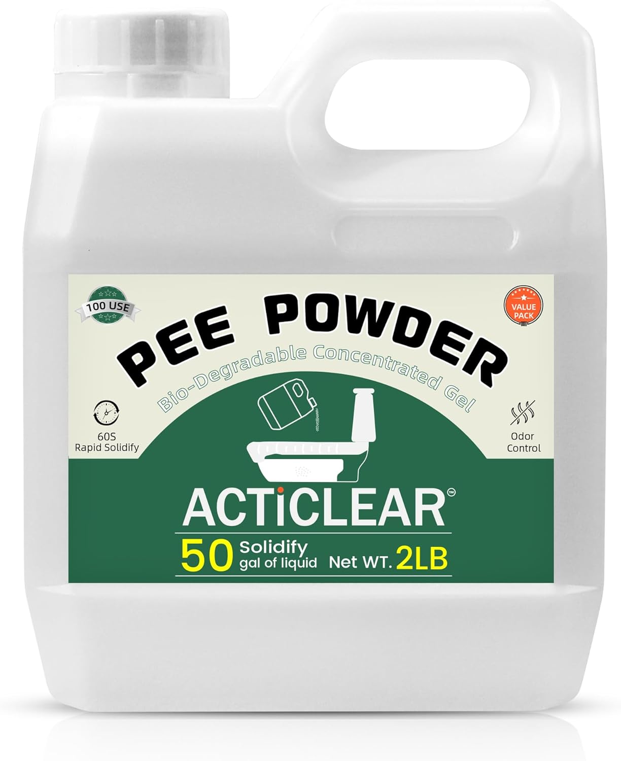 ACTICLEAR 60-Second Pee Powder Gel - Rapid Absorption & Odor Control