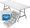Sorfey Folding Table 8-Foot x 30 in - Sturdy Folding Party Table