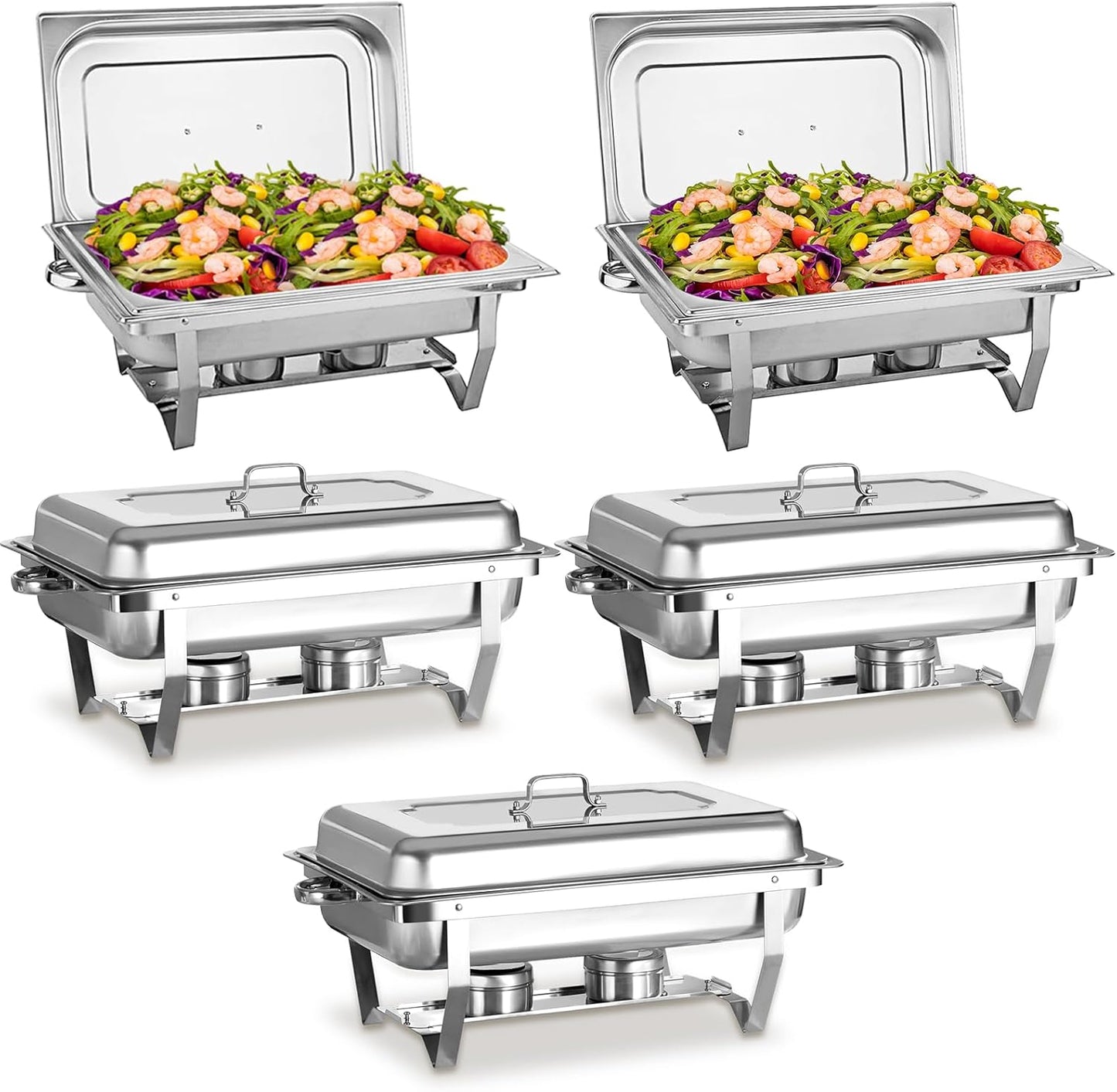 Chafing Dishes for Buffet Set - 5 Pack 9 QT Stainless Steel