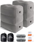 Inflatable Travel Foot Rest Pillow - Adjustable 3-Layer Leg Rest
