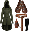 Halloween Renaissance Women Hooded Robe Costume - Vintage Medieval Set