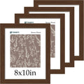 8x10 Picture Frame Set of 4 Brown Wood Grain - Classic Display