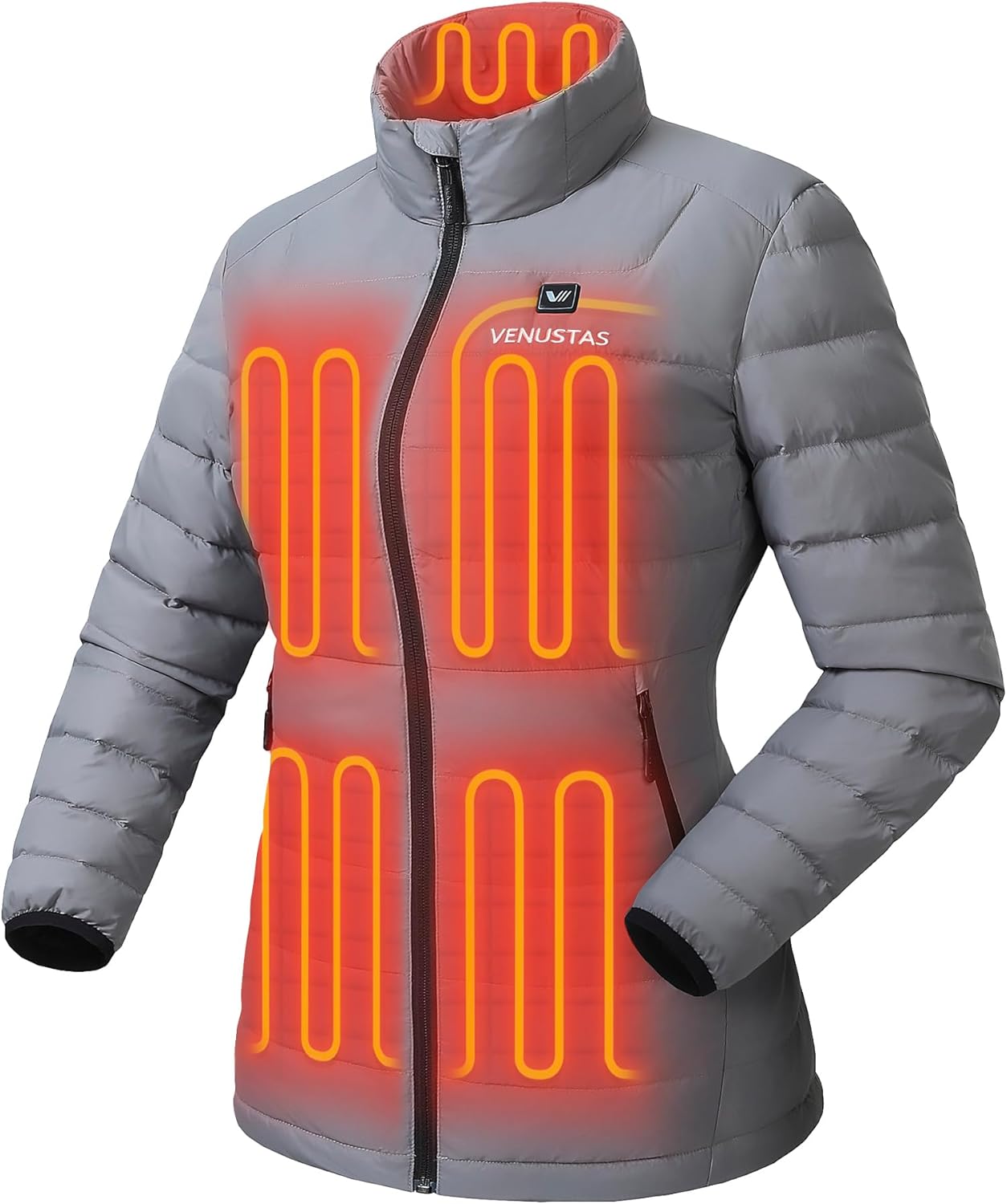 Venustas Women's Heated Down Jacket: Lightweight Electric Puffer