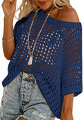 Dokotoo Womens Summer Crochet Hollow Out Knit Tops for Beach