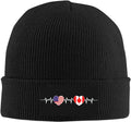 Beanie Knit Hat for Men Women - America Canada Flag Acrylic Beanie