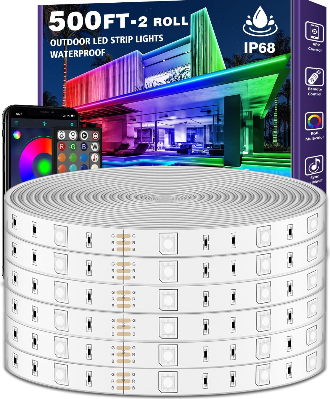 Outdoor LED Strip Lights Waterproof for Garden and Pool Use