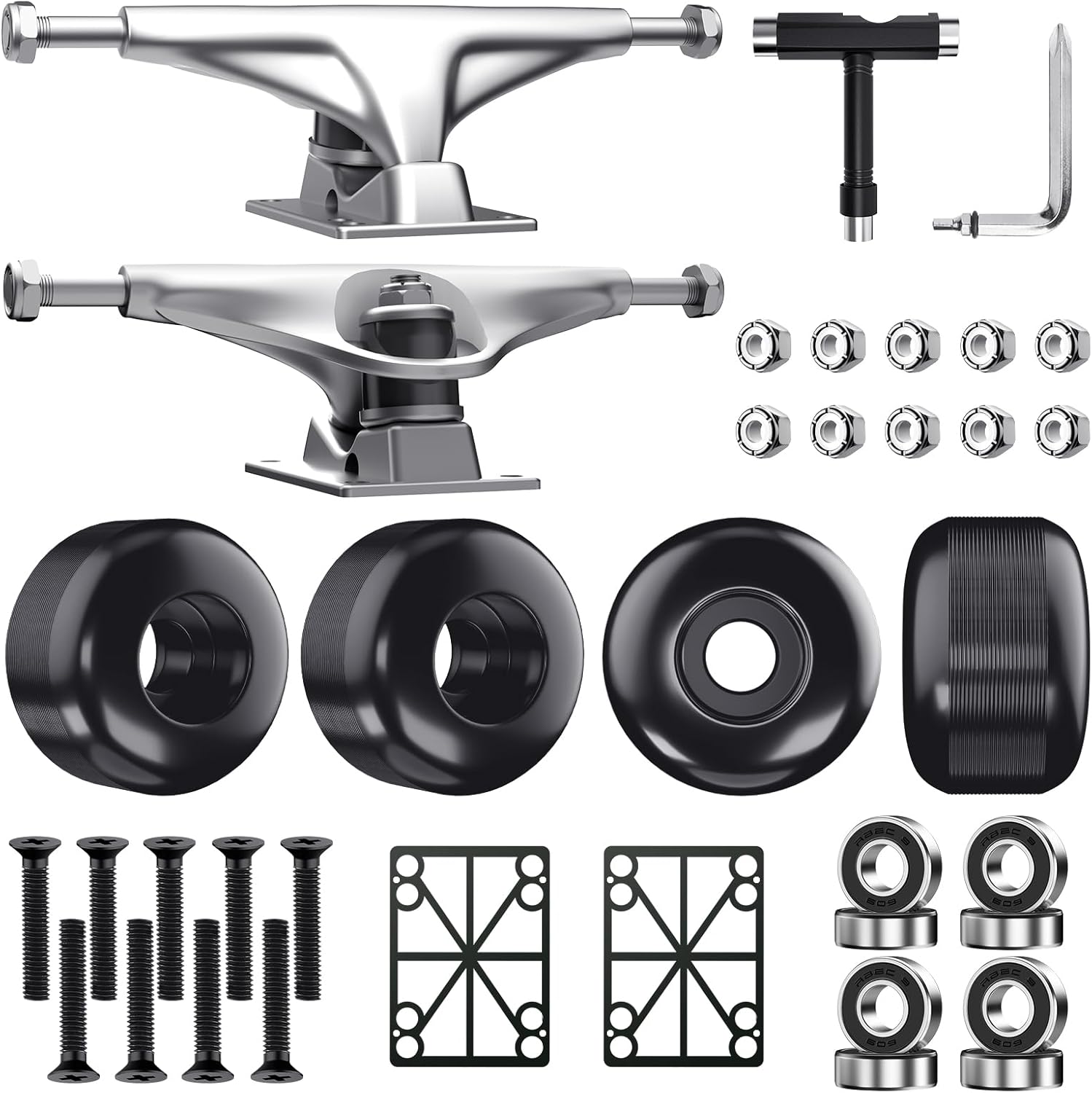 Jizmo Skateboard Trucks and Wheels Set for 7.75-8in Decks