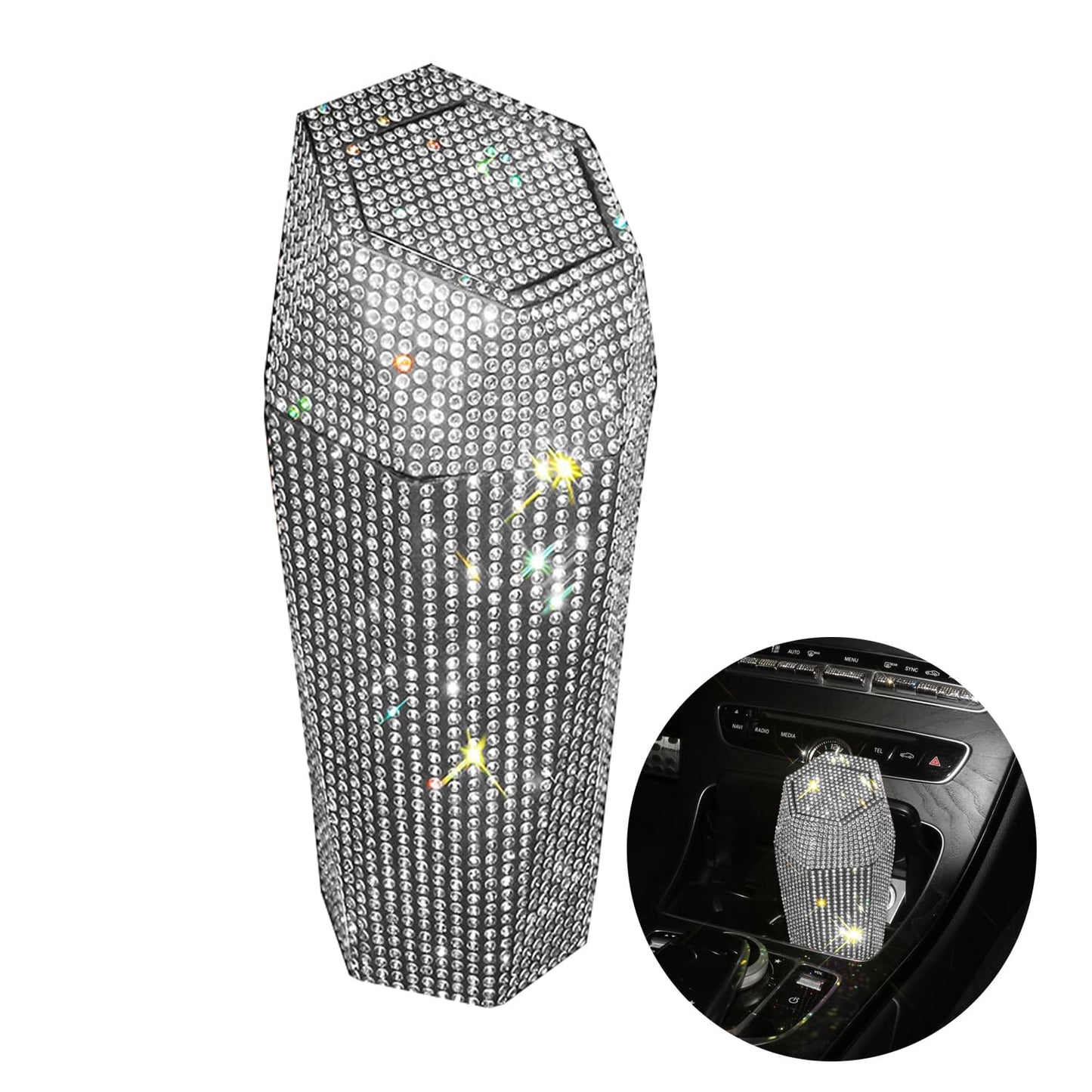 Sparkly Rhinestone Car Trash Can - Bling on the Go!
