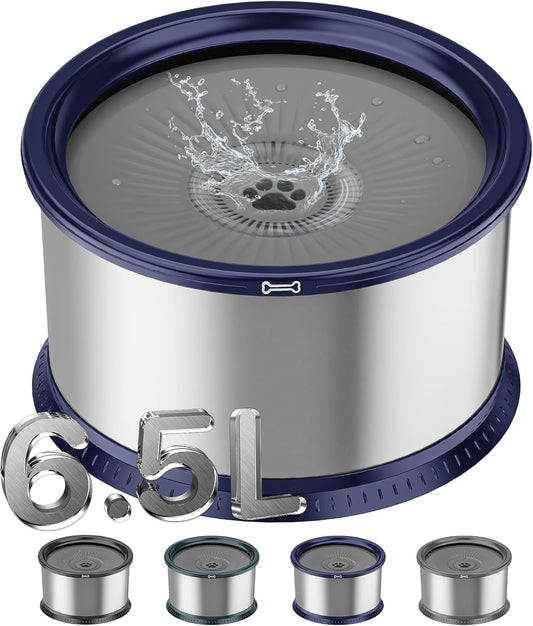 1.6 Gallon Dog Water Bowl for Large Dogs - No Spill Design