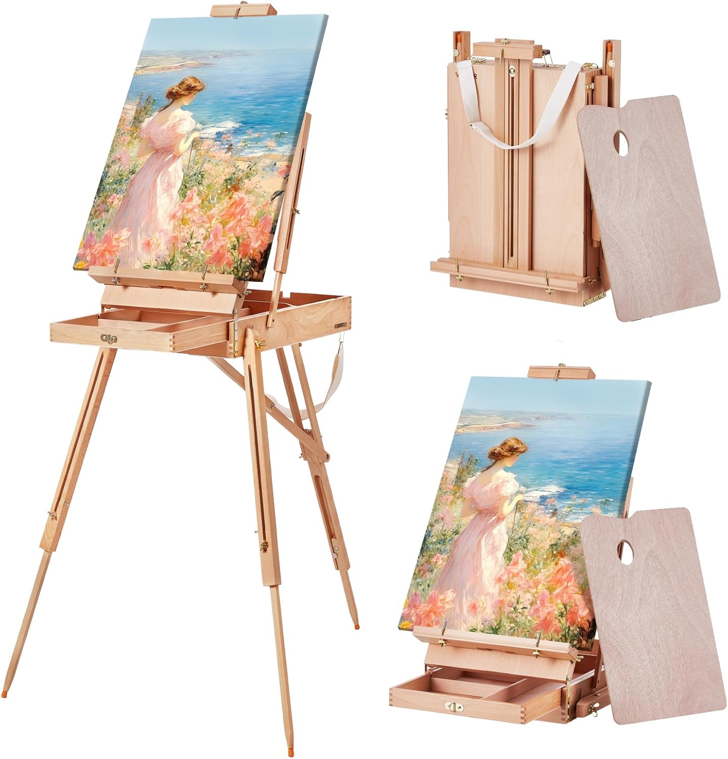 VEVOR French Easel for Artists - Adjustable, Portable, and Sturdy