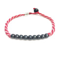 Pink Anklet Woven Sailor Rope Ankle Bracelet with Hematite - Custom