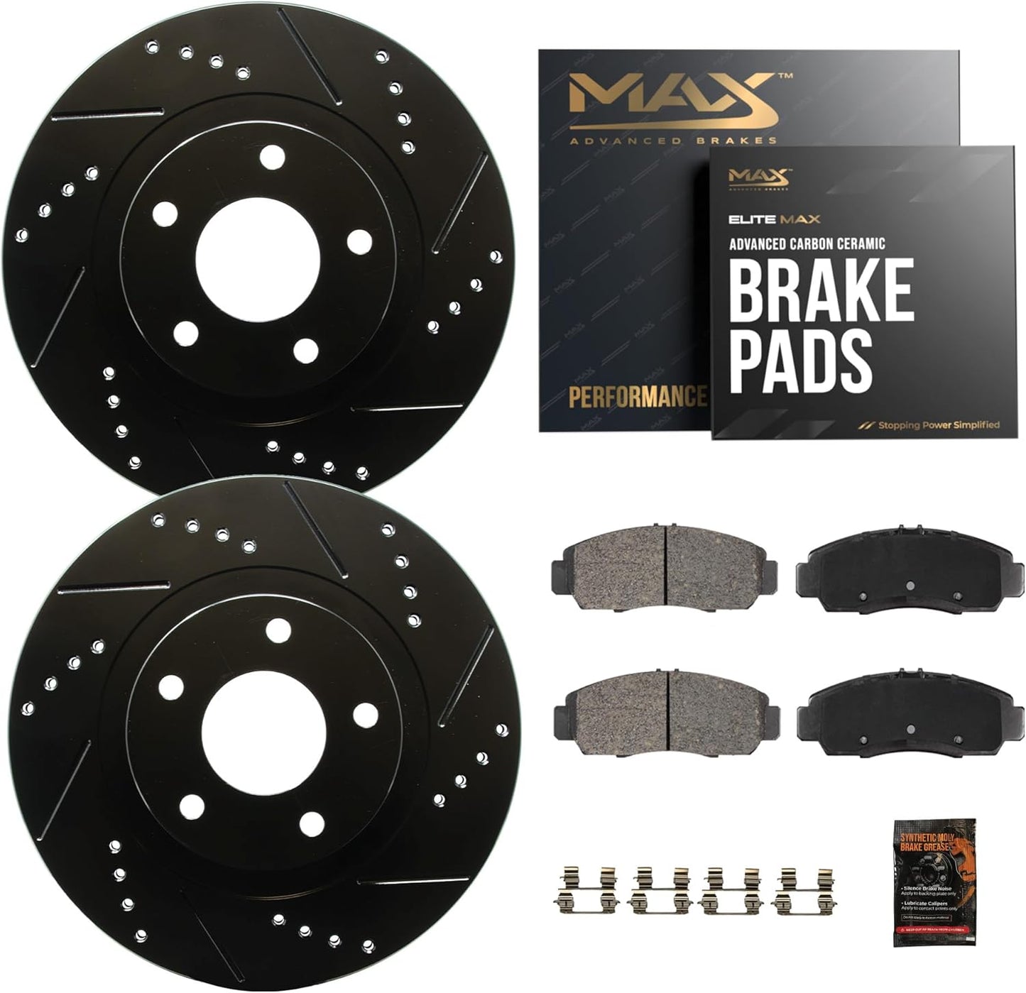 Max Advanced Brakes Rear Brake Kit for 2008 Buick and Chevy