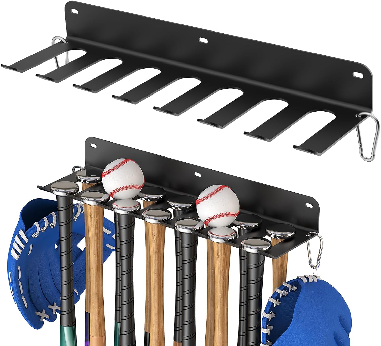Baseball Bat Rack Holder for Dugout and Garage - 14 Bats