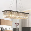 Rectangle Crystal Black Chandelier Modern Rectangular Pendant Lighting