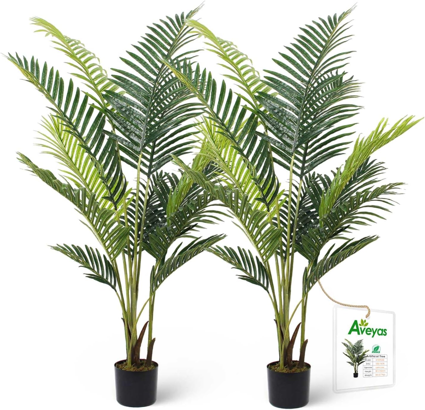 5ft Artificial Palm Tree for Home Decor - Set of 2 Pack