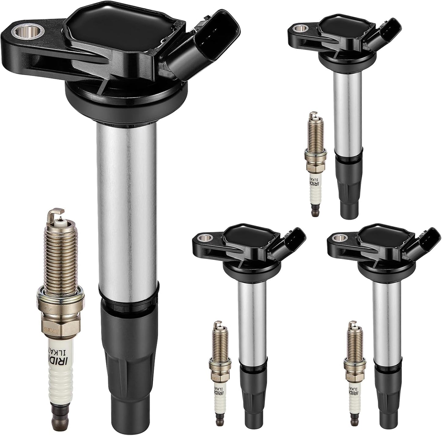 Set of 4 UF596 Ignition Coil Pack and 93501 Spark Plugs for Toyota