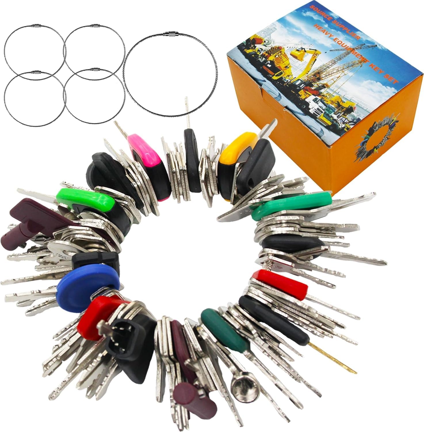 100 Non-Repeating Heavy Equipment Key Set for Excavators and More