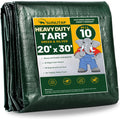 10 Mil Heavy Duty Waterproof Tarps 20x30 ft - Durable Weather Cover