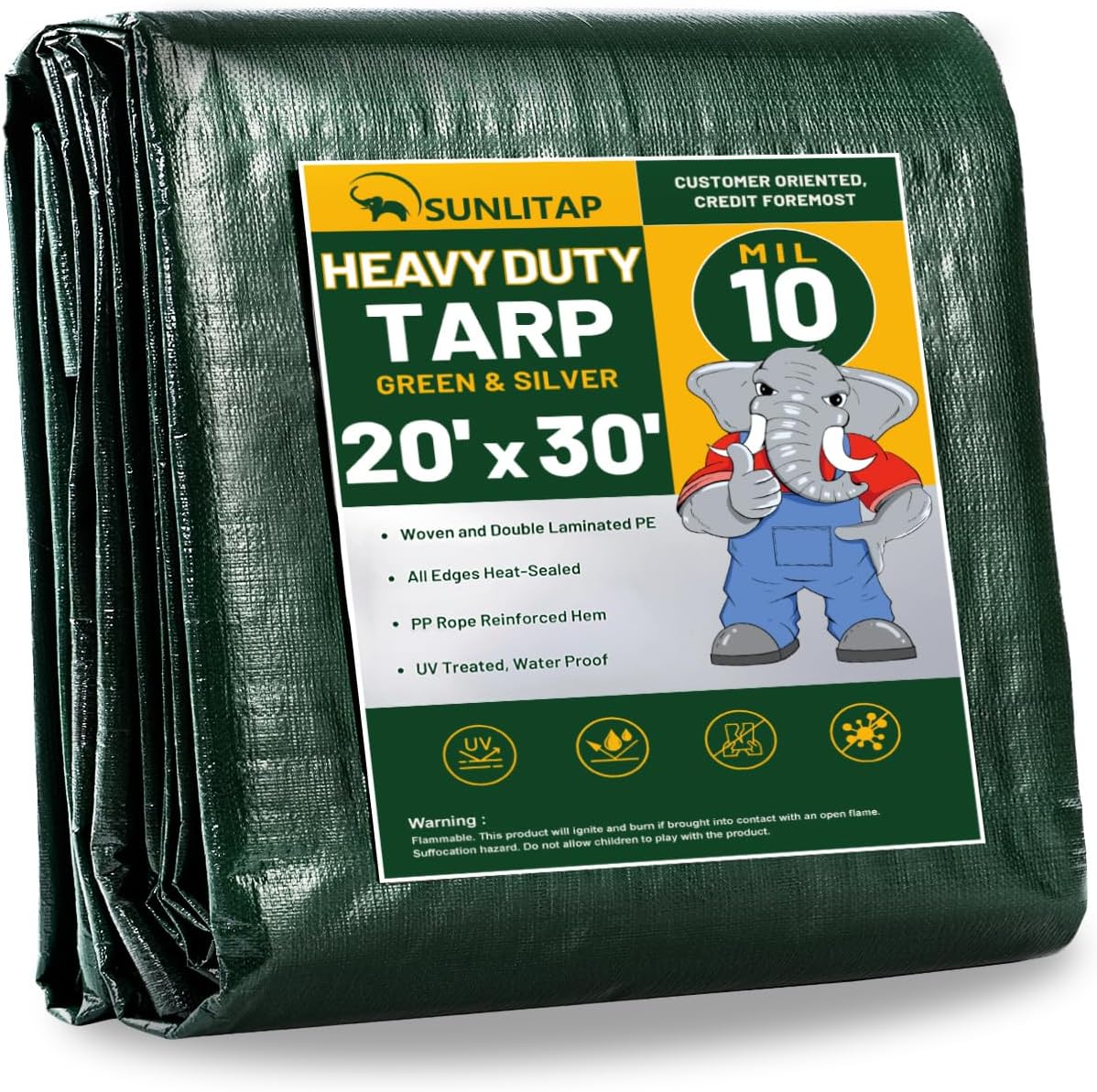 10 Mil Heavy Duty Waterproof Tarps for All Weather Protection