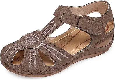 SHIBEVER Women's Wedge Sandals: Stylish Closed Toe Platform Wedges